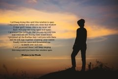 silhouette woman sad on mountain in sunset and vintage filter